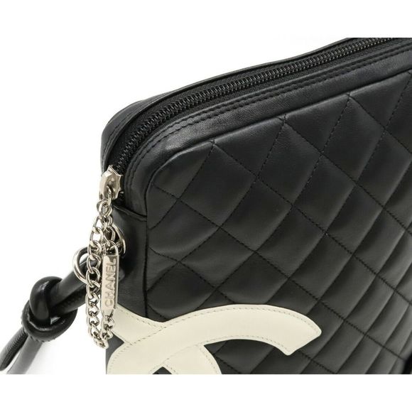 Chanel Cambon Line Cocomark Medium Pochette Shoulder Bag Diagonal Black - Picture 7 of 9